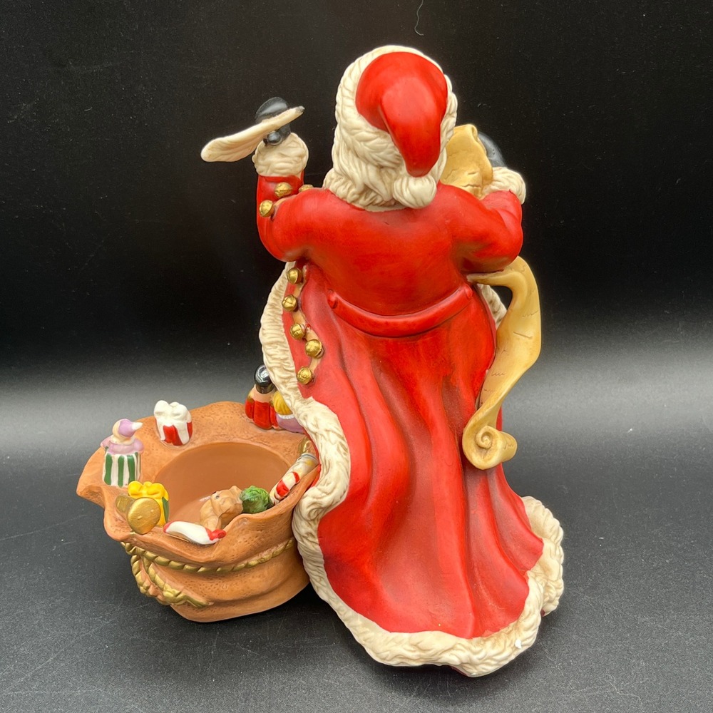 PartyLite Old World Santa Claus Figurine Tealight Holder Red Green P7262 Retired - Picture 4 of 13